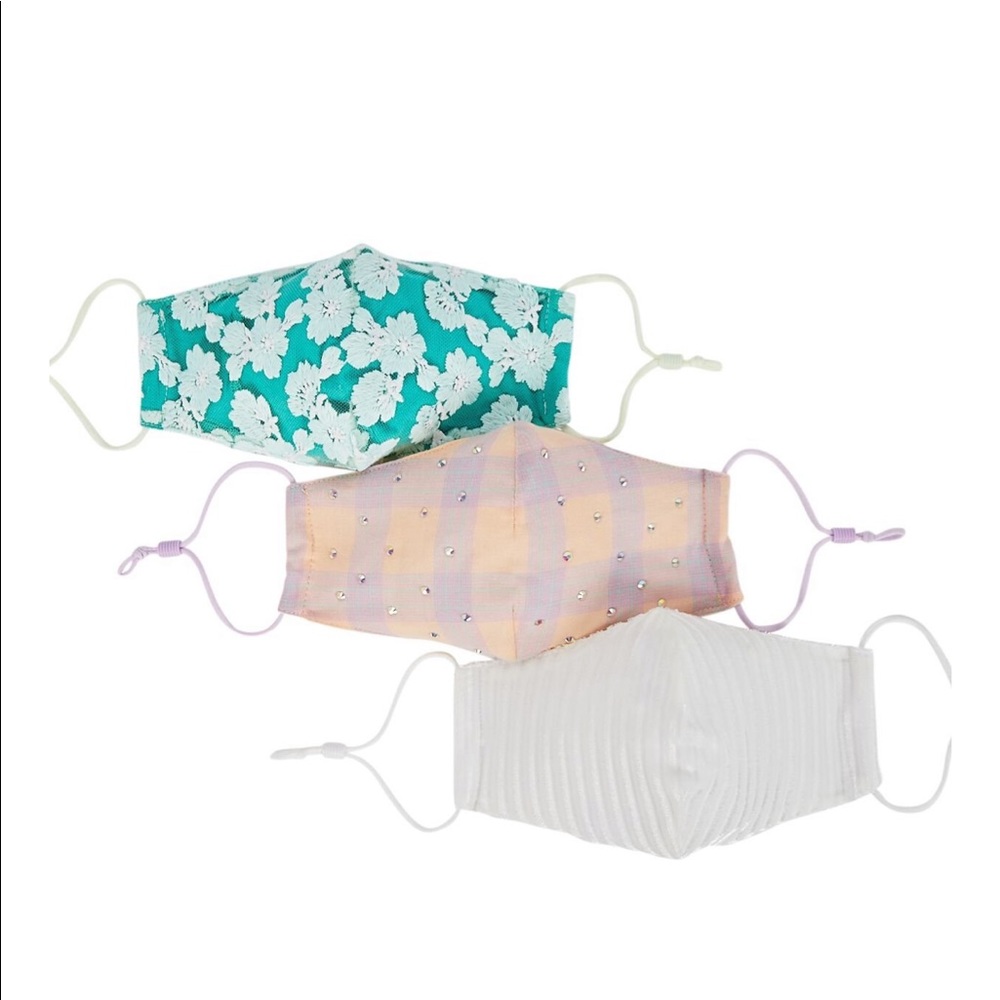 NWT 💎 LELE SADOUGHI Embroidered Face Mask 3-Pack